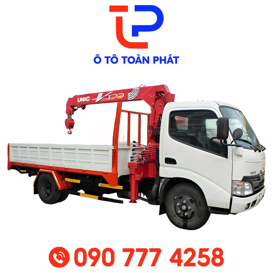 Xe Tải Hino Xzu 650 – 1,2 Tấn Gắn Cẩu