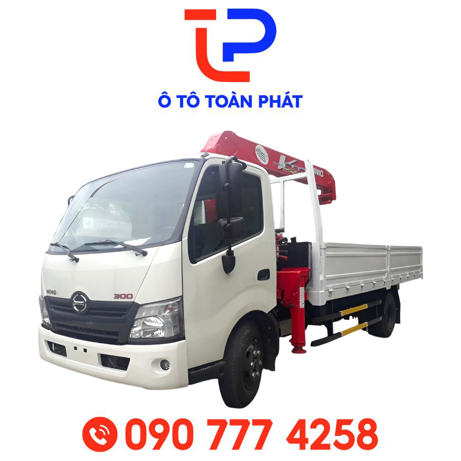 Xe Tải Hino Xzu 730L – 4,9 Tấn Gắn Cẩu