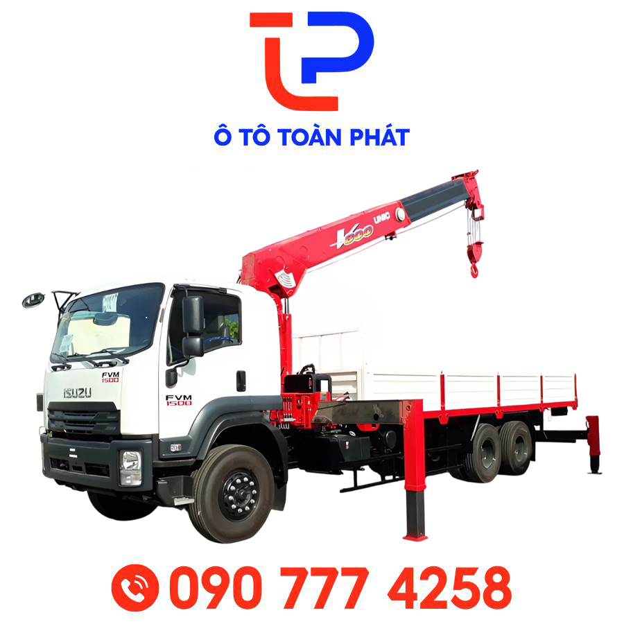 Xe Tải Isuzu FVM 1500 – 15 Tấn Gắn Cẩu