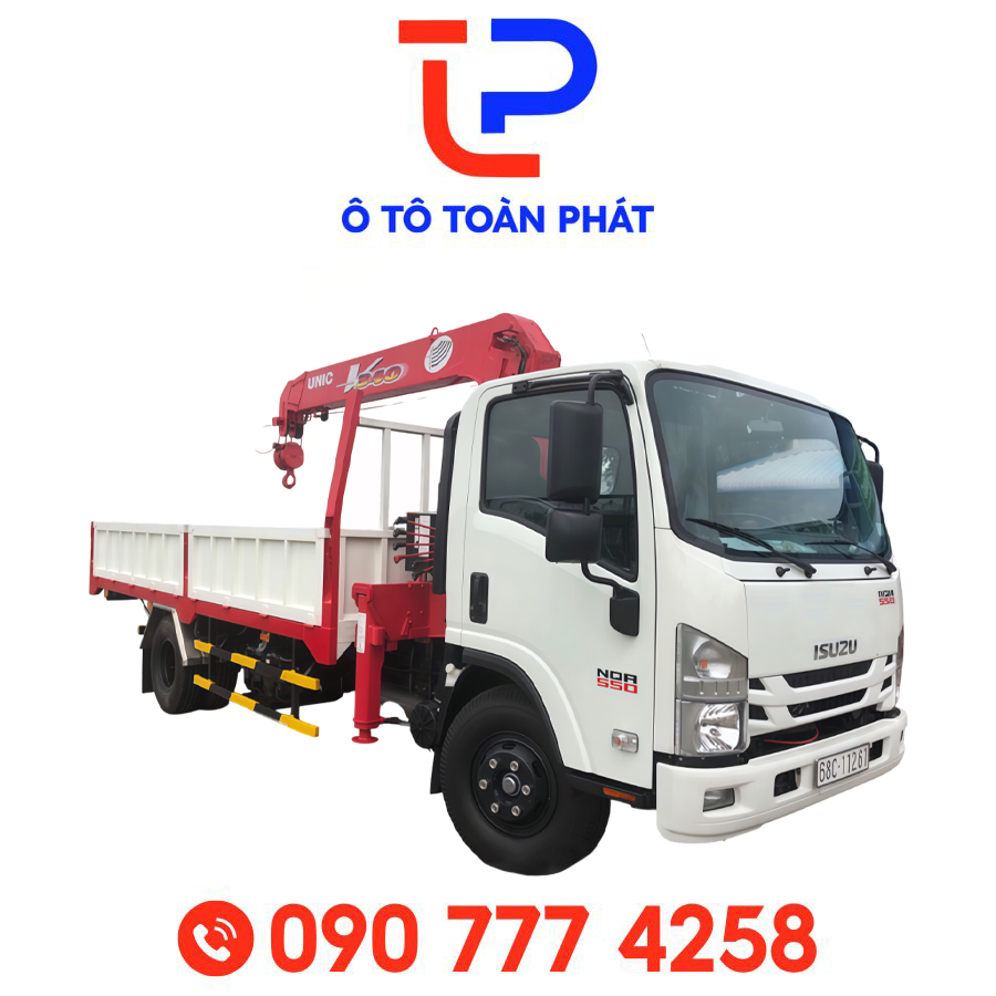 Xe Tải Isuzu NQR 550 – 5 Tấn Gắn Cẩu