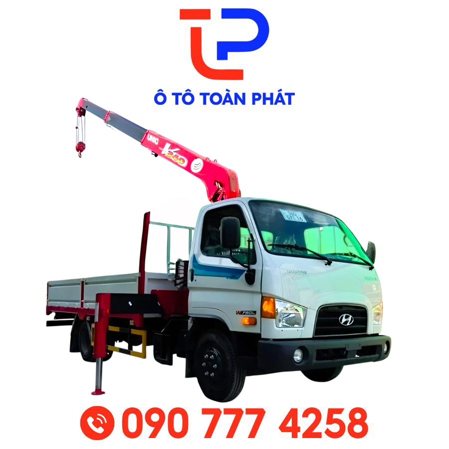 Xe Tải Hyundai Mighty W750L Gắn Cẩu