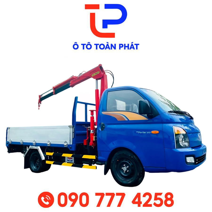 Xe Tải Huyndai Porter H150 Gắn Cẩu 1 Tấn